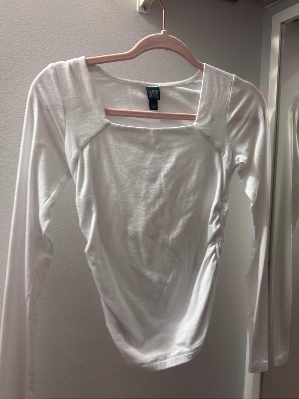 wild fable White Square-Neck Long Sleeve Top
